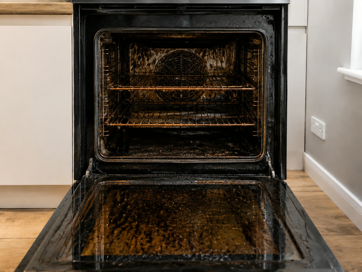 Oven before cleaning